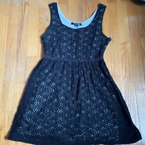 Black eyelet dress